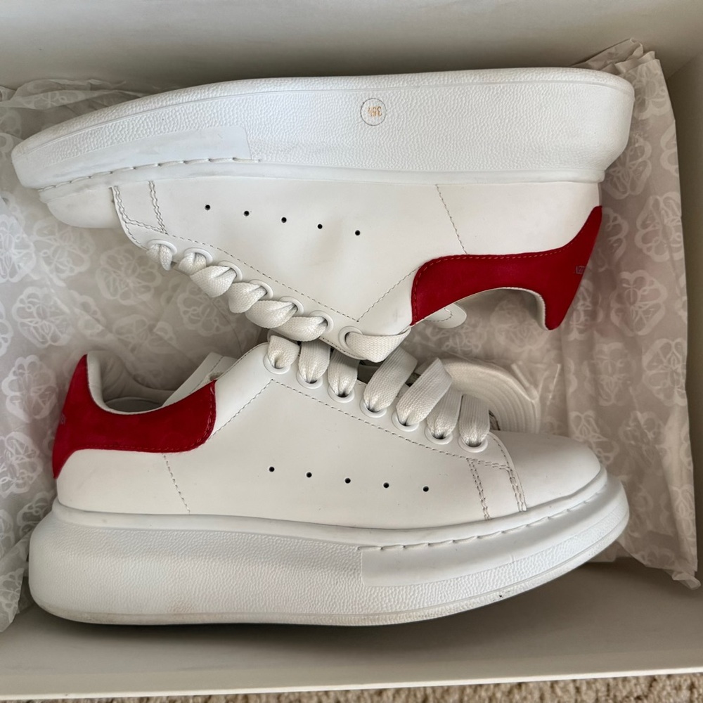 Alexander McQueen White and Red Sneakers